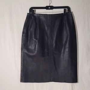 CASAUL CORNER LEATHER SKIRT